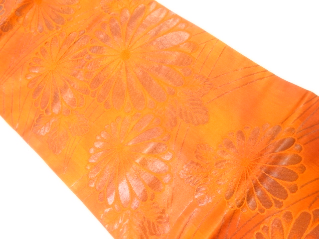 JAPANESE KIMONO / NAGOYA OBI / WOVEN PAULOWNIA & KIKU 